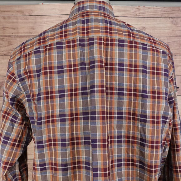 JOS A BANK TRAVELER'S COLLECTION PLAID BUTTON DOWN SHIRT MENS SIZE M MEDIUM - Picture 5 of 6